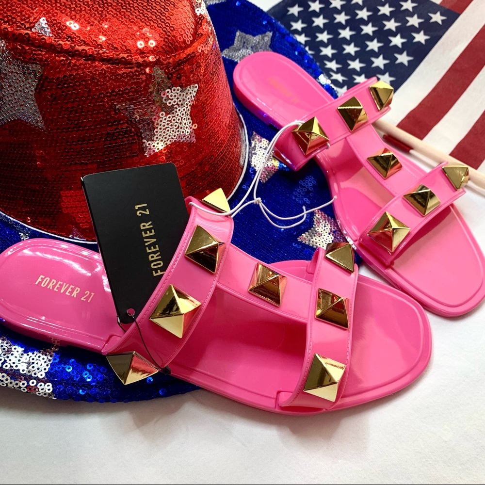 Forever 21 Studded Jelly Sandals